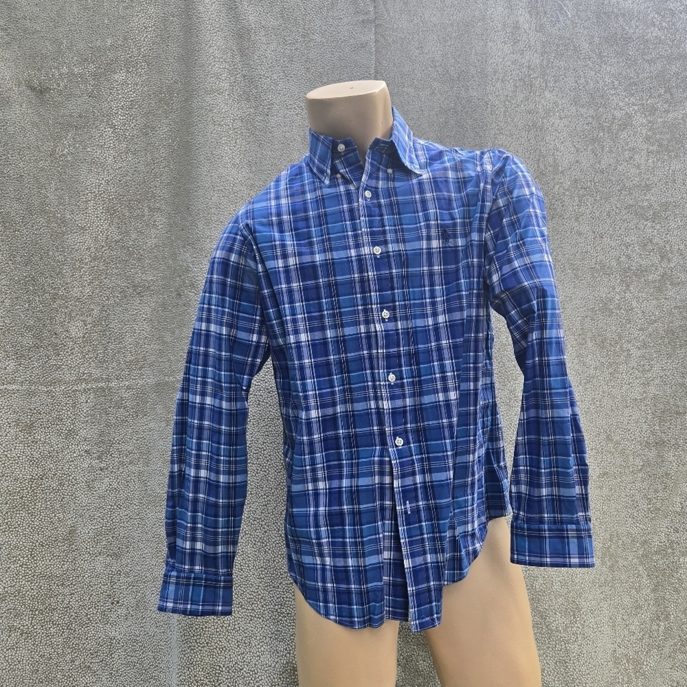 POLO RALPHVL LAUREN Blue Plaid Men's Shirt